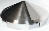 Front Hub Cap for Peterbilt 5 Even Notches Pointed Cone SS 1" Lip UP#20150 Pair