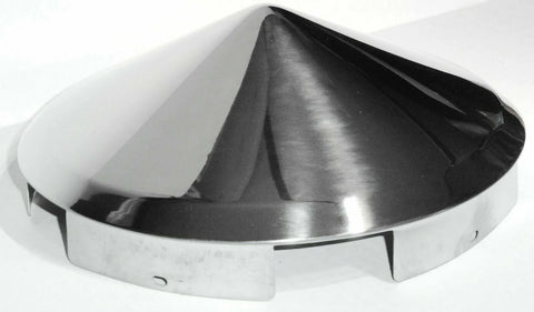 Front Hub Cap for Peterbilt 5 Even Notches Pointed Cone SS 1" Lip UP#20150 Each