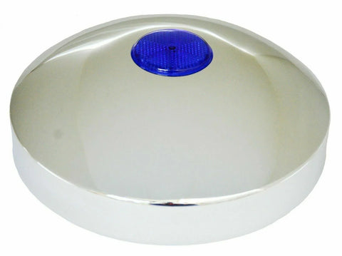Hub Cap Rear 8" I.D. Chrome Plated w/ 2" Top Blue Reflector GG#20211 Each