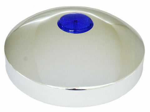 Hub Cap Rear 8" I.D. Chrome Plated w/ 2" Top Blue Reflector GG#20211 Each