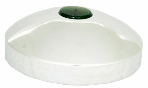 GG Hub Cap Rear 8" I.D. Chrome Plated w/ 2" Top Green Reflector #20212 Each
