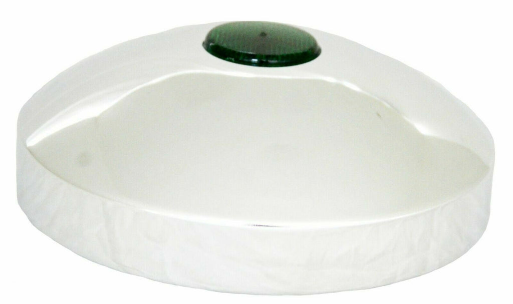 GG Hub Cap Rear 8" I.D. Chrome Plated w/ 2" Top Green Reflector #20212 Each