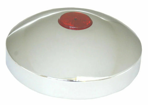 Hub Cap Rear 8" I.D. Chrome Plated w/ 2" Top Red Reflector GG#20214 Each