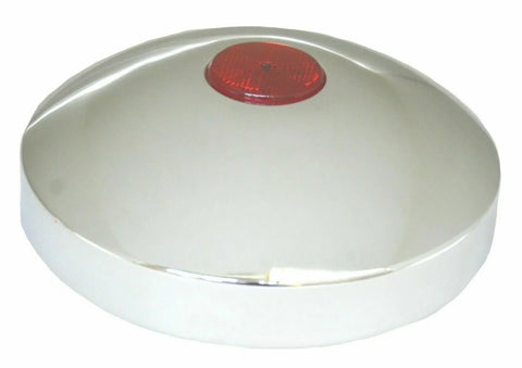 Hub Cap Rear 8" I.D. Chrome Plated w/ 2" Top Red Reflector GG#20214 Each