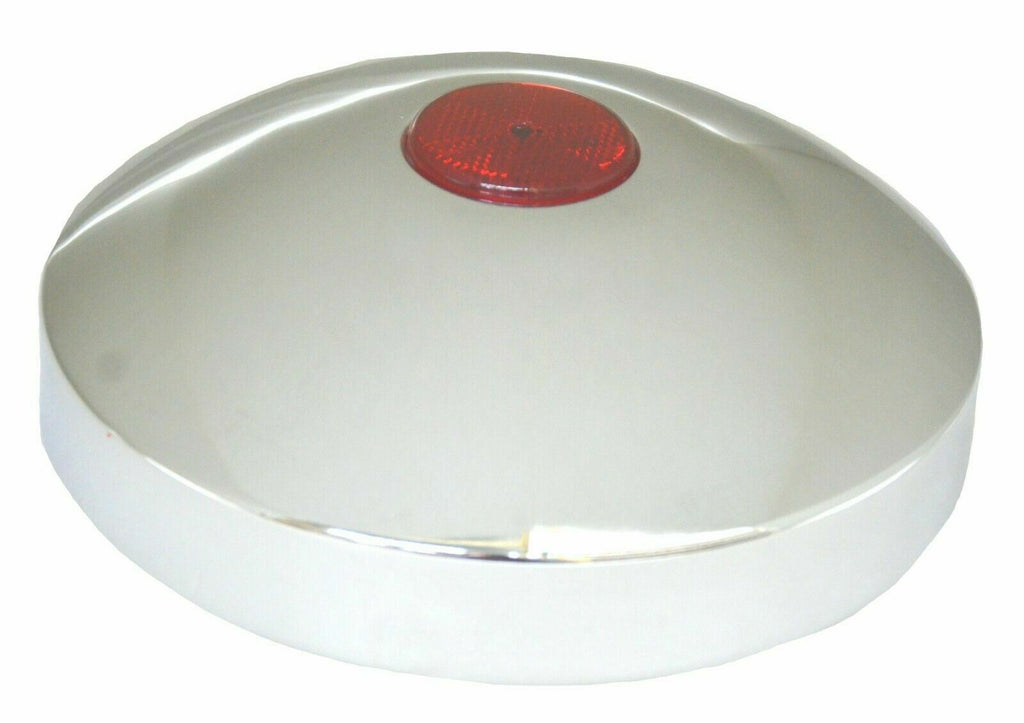 Hub Cap Rear 8" I.D. Chrome Plated w/ 2" Top Red Reflector GG#20214 Each