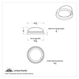 Pyrometer Pyro Gauge Cover for Peterbilt Kenworth 3-3/8" Thin Visor UP#20532