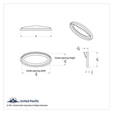 Oval Hood Emblem Trim With Visor for 7-7/8 X 3-1/4 Peterbilt Emblem UP20591 Each