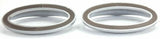 Door Emblem Bezels for Peterbilt Interior Small Visor Oval Plastic UP#20592 Pair