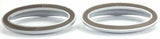 Door Emblem Bezels for Peterbilt Interior Small Visor Oval Plastic UP#20592 Pair