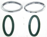 Door Emblem Bezels for Peterbilt Interior Small Visor Oval Plastic UP#20592 Pair