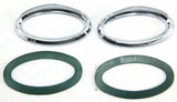 Door Emblem Bezels for Peterbilt Interior Small Visor Oval Plastic UP#20592 Pair