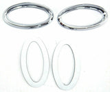 Door Emblem Bezels for Peterbilt Interior Small Visor Oval Plastic UP#20592 Pair