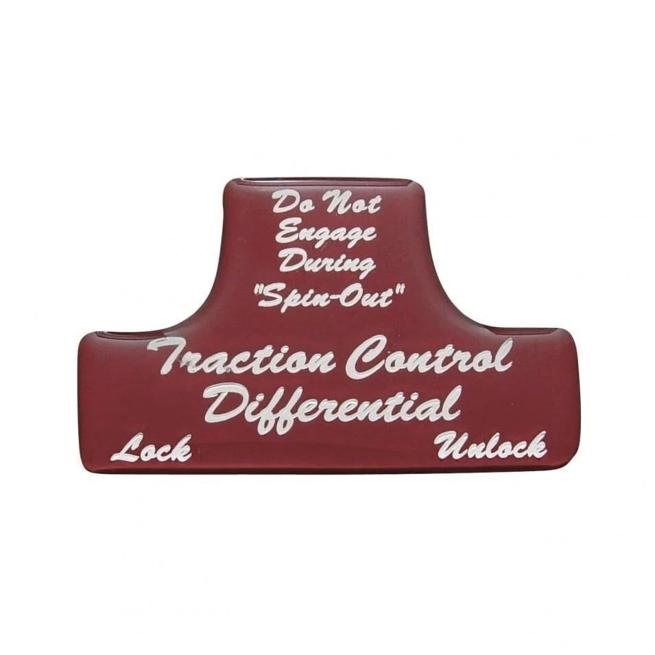Switch Guard Sticker Only Traction Control for Freightliner & IHC Red UP21044-1R