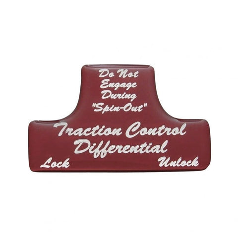 Switch Guard Sticker Only Traction Control for Freightliner & IHC Red UP21044-1R