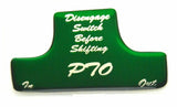 Switch Guard for Freightliner PTO Plastic Body Green Glossy Sticker UP#21071