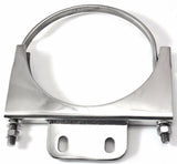 U-Bolt Exhaust Bracket for 5” Stack With 1-1/2x3-3/8 Plate, Stainless UP#21286