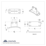 Exhaust Cab Bracket Curved for 359 379 Peterbilt 1987-1993 Stainless UP#21299