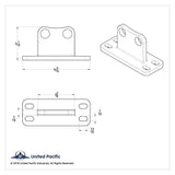 Fits Peterbilt Lower Exhaust Cab Bracket 304 Stainless Steel Flat Base UP21300