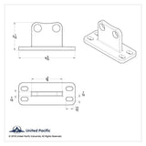 Fits Peterbilt Lower Exhaust Cab Bracket 304 Stainless Steel Flat Base UP21300