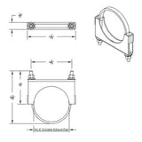 U Bolt Exhaust Clamp for 4” O.D. Exhaust Pipe Stainless Steel UP#21330 Each