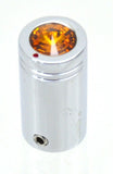 CB Radio Tune Knob for 1/4" Shaft Universal Fit Amber Jewel Chrome UP#21771 Each