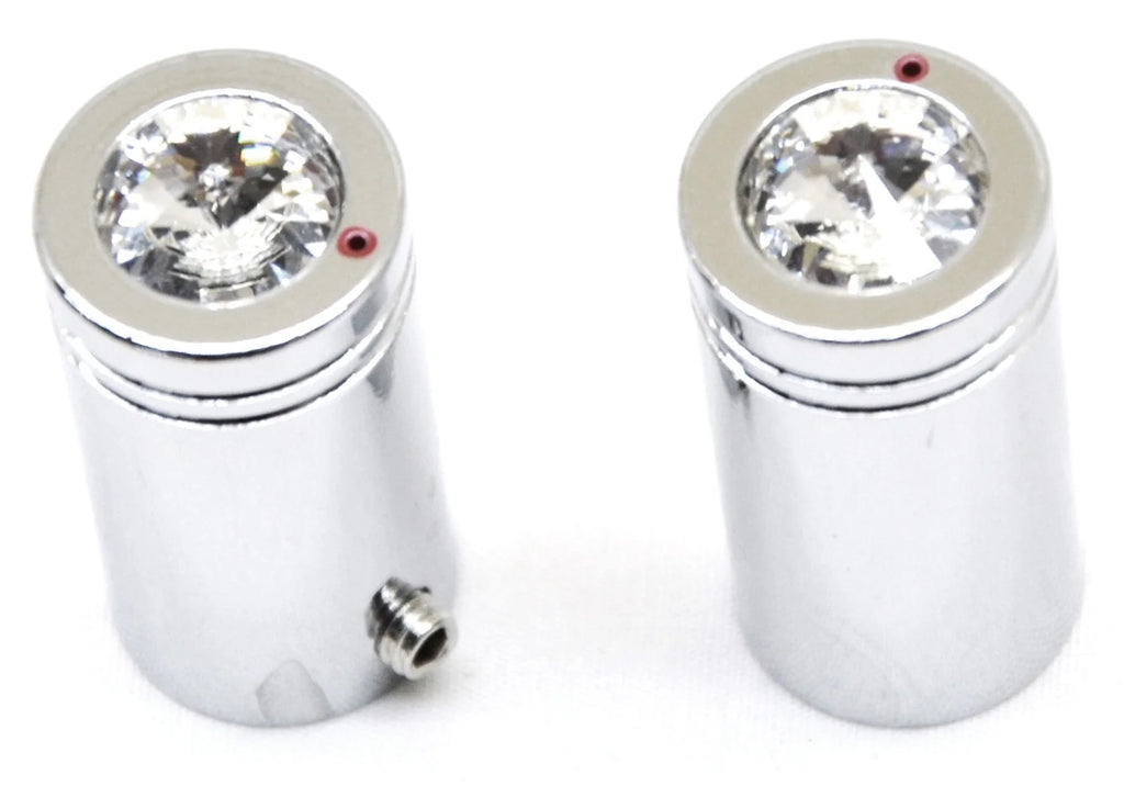 CB Radio Knob Tune Clear Jewel Chrome for Peterbilt Kenworth UP#21773 Set of 2