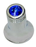 Channel CB Radio Knob for Cobra CB Blue Jewel Chrome Plated 1/4" I.D. UP#21779B