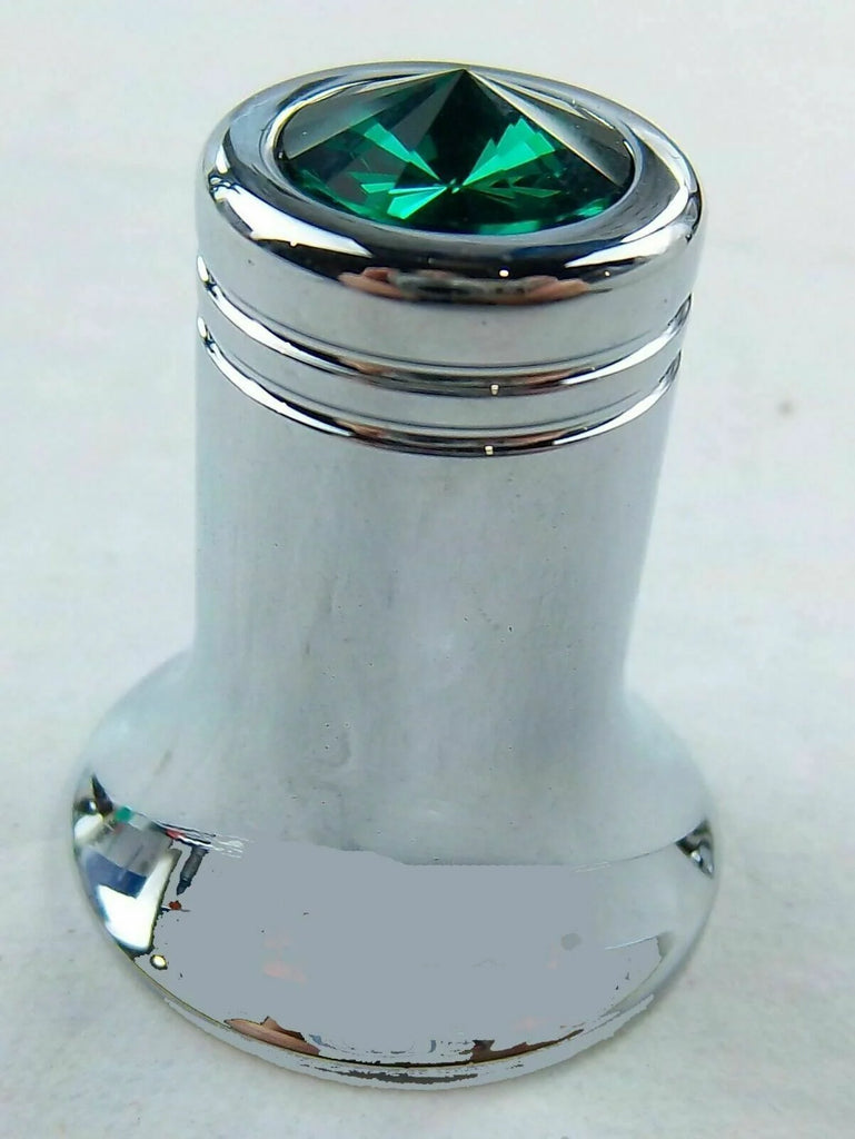 CB Radio Channel Select Knob Universal Fit Green Jewel Chrome 1/4” I.D. UP#21781