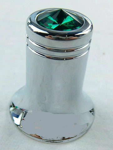 CB Radio Channel Select Knob Universal Fit Green Jewel Chrome 1/4” I.D. UP#21781