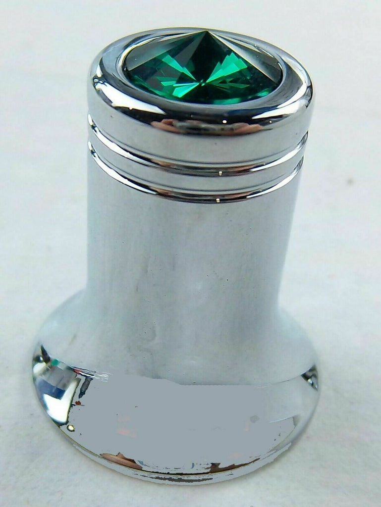 CB Radio Channel Select Knob Universal Fit Green Jewel Chrome 1/4” I.D. UP#21781