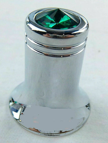 CB Radio Channel Select Knob Universal Fit Green Jewel Chrome 1/4” I.D. UP#21781