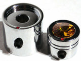 CB Radio Volume Squelch Knob Chrome Amber Jewel 3/16" Shaft Replacement UP21785