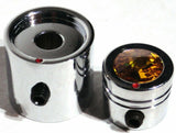 CB Radio Volume Squelch Knob Chrome Amber Jewel 3/16" Shaft Replacement UP21785