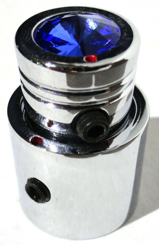 CB Radio Volume Squelch Knob Chrome Blue Jewel 3/16" Shaft Replacement UP21786