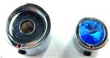 CB Radio Volume Squelch Knob Chrome Blue Jewel 3/16" Shaft Replacement UP21786
