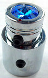 CB Radio Volume Squelch Knob Chrome Blue Jewel 3/16" Shaft Replacement UP21786