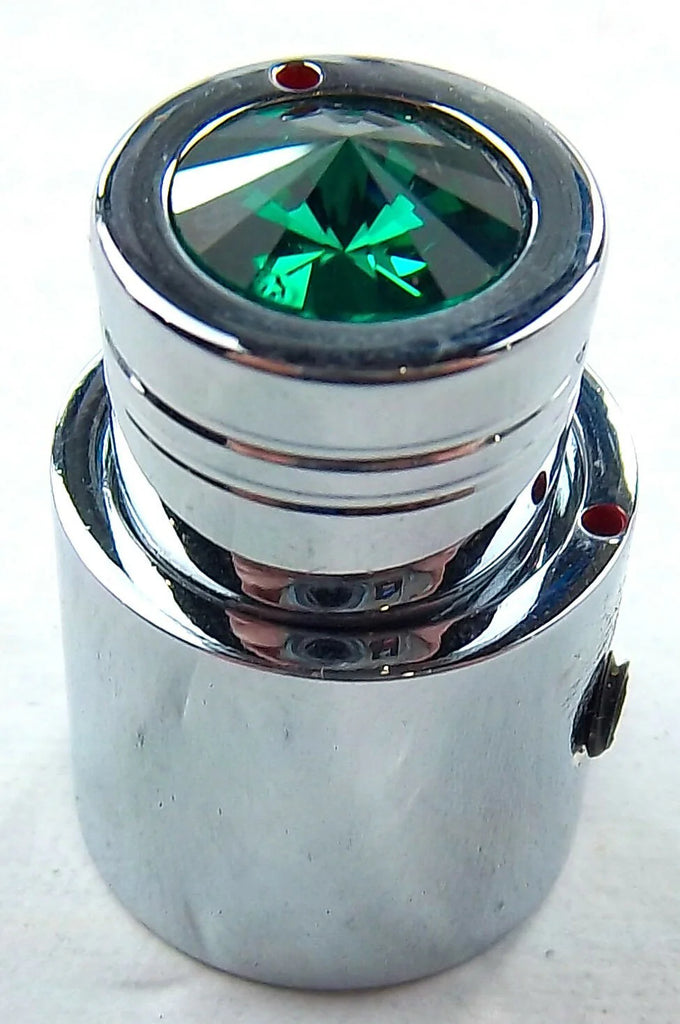 CB Radio Volume Squelch Knob Chrome Green Jewel 3/16" Shaft Replacement UP21788