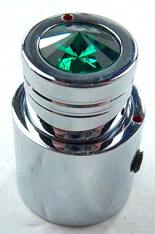 CB Radio Volume Squelch Knob Chrome Green Jewel 3/16" Shaft Replacement UP21788
