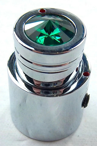 CB Radio Volume Squelch Knob Chrome Green Jewel 3/16" Shaft Replacement UP21788