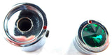 CB Radio Volume Squelch Knob Chrome Green Jewel 3/16" Shaft Replacement UP21788