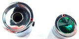 CB Radio Volume Squelch Knob Chrome Green Jewel 3/16" Shaft Replacement UP21788