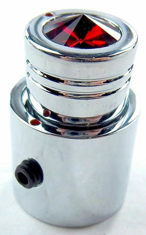 CB Radio Volume Squelch Knob Chrome Red Jewel 3/16" Shaft Replacement UP#21790