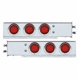 Mud Flap Hangers 2 1/2" Bolt Pattern "Mirage" 4" Red/Red Lights Visor UP#22252