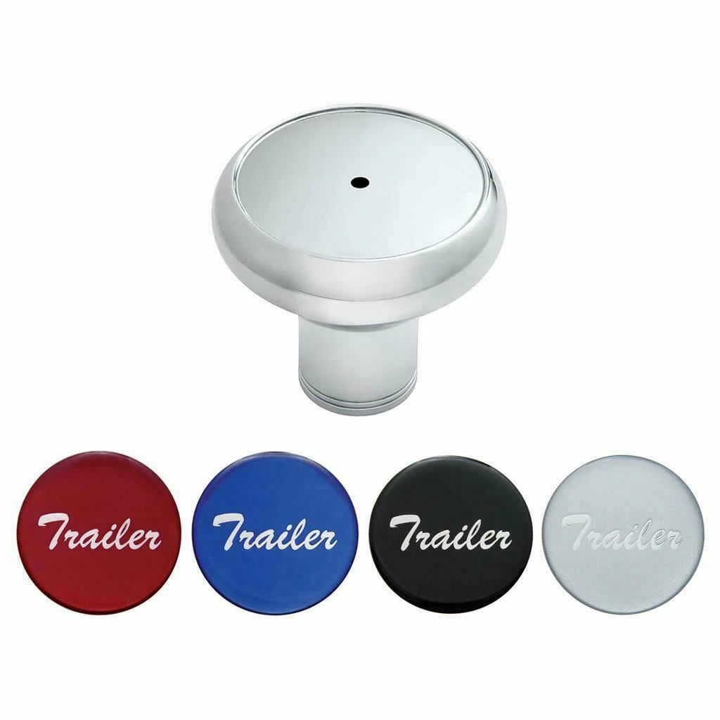 UP Deluxe Air Brake Trailer Knob Screw-on Chrome Body with 4 Stickers #22990