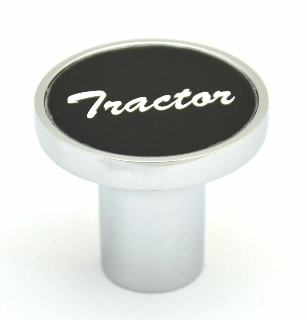 Air Brake Tractor Knob Screw-on Black Aluminum Sticker Chrome Body UP#23010