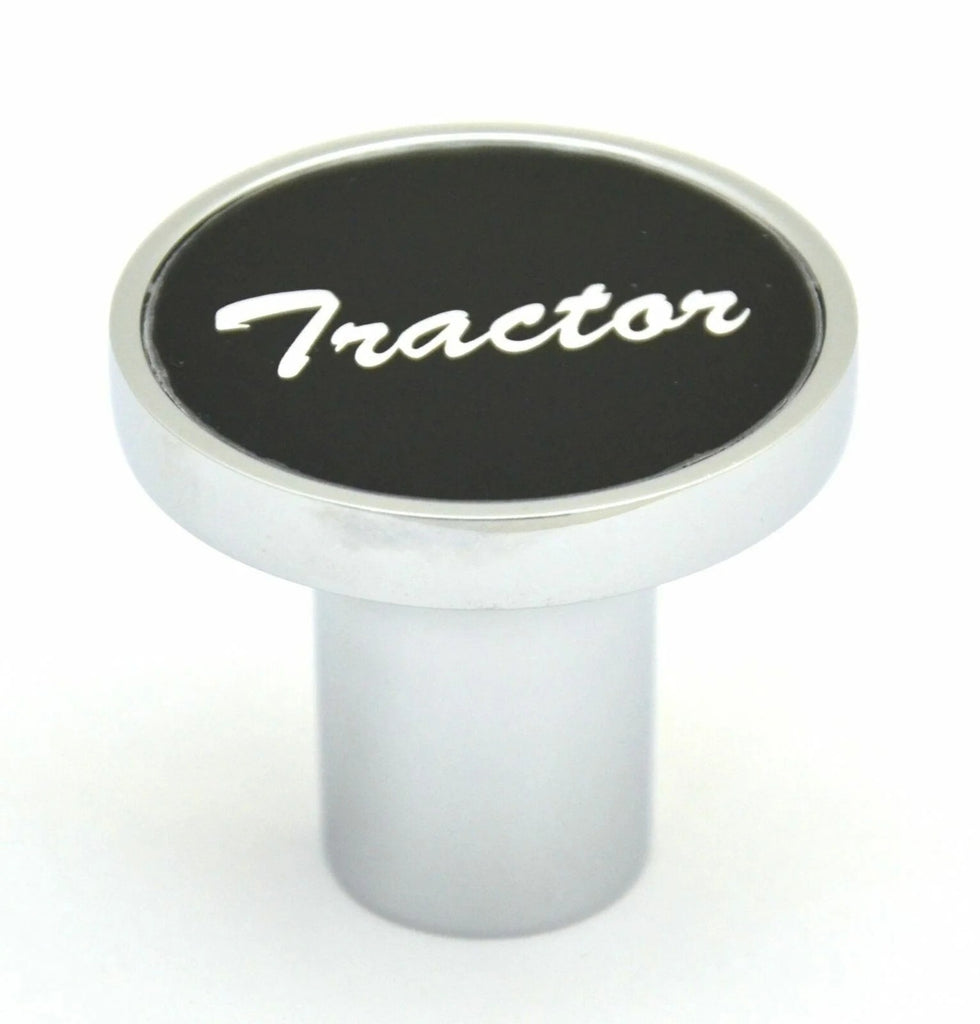 Air Brake Tractor Knob Screw-on Black Aluminum Sticker Chrome Body UP#23010