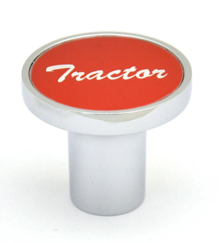 Air Brake Tractor Knob Screw-on Red Aluminum Sticker Chrome Body UP#23013