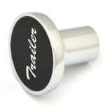 Air Brake Trailer Knob Screw-on Chrome Body Black Aluminum Sticker UP#23017
