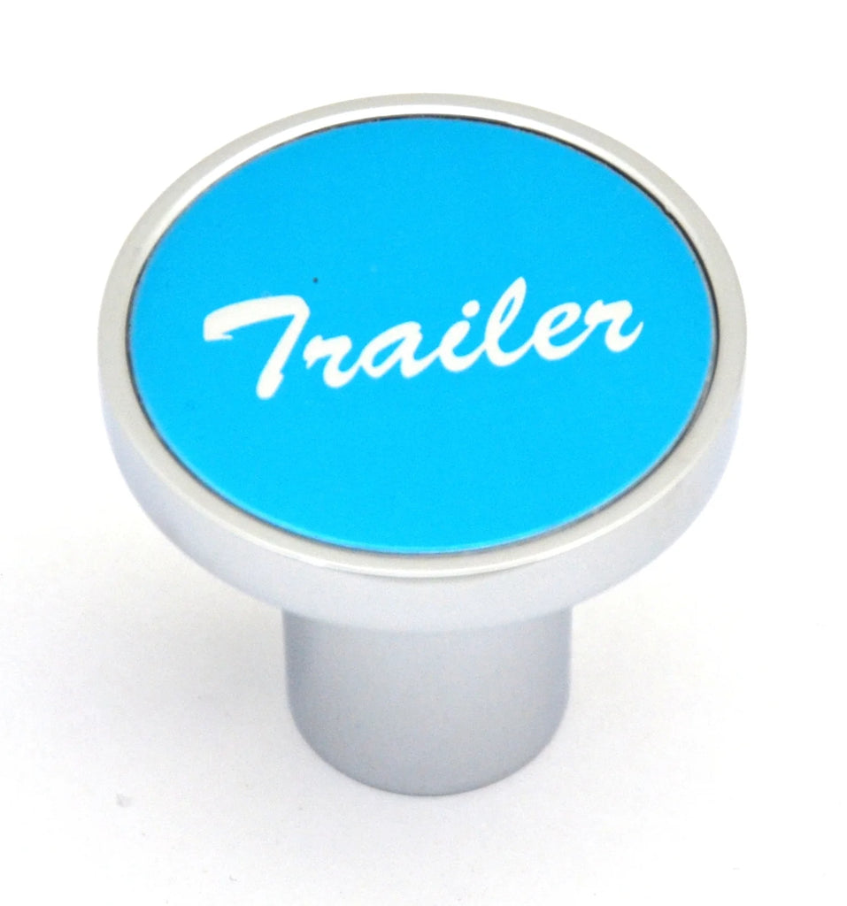 Air Brake Trailer Knob Screw-on Chrome Body Blue Aluminum Sticker UP#23018