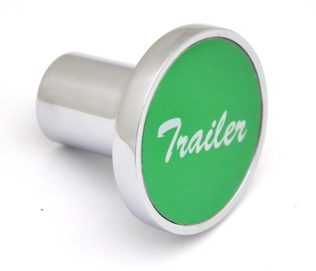 Air Brake Trailer Knob Screw-on Chrome Body Green Aluminum Sticker UP#23019